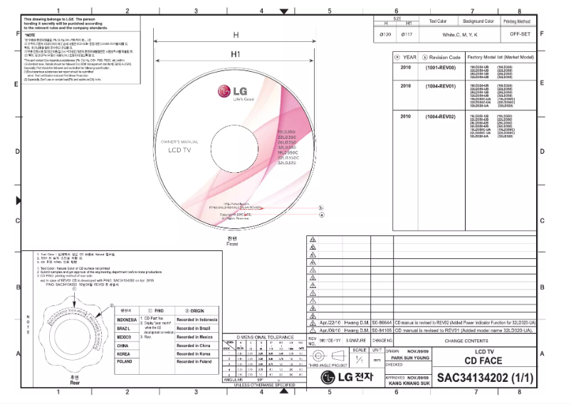 Image de la première page du manuel de l'appareil 22LD350C