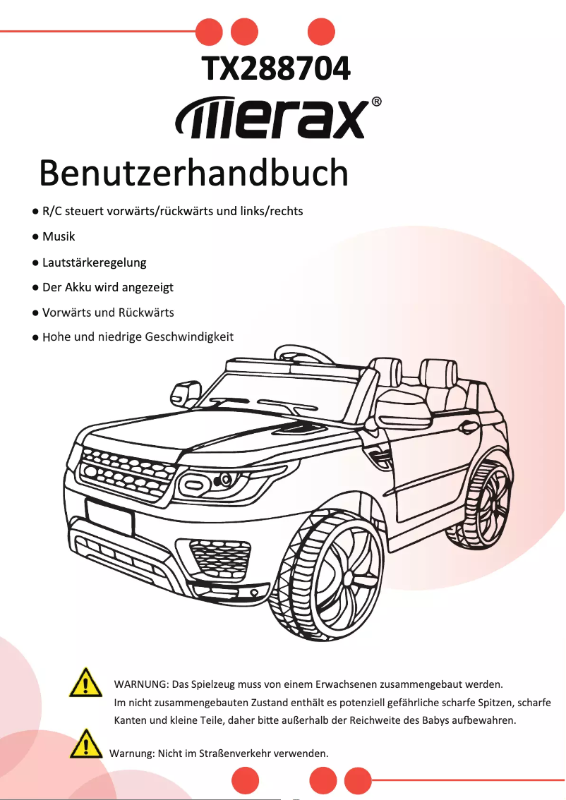 Page n°1 - Manuel utilisateur Merax TX288704