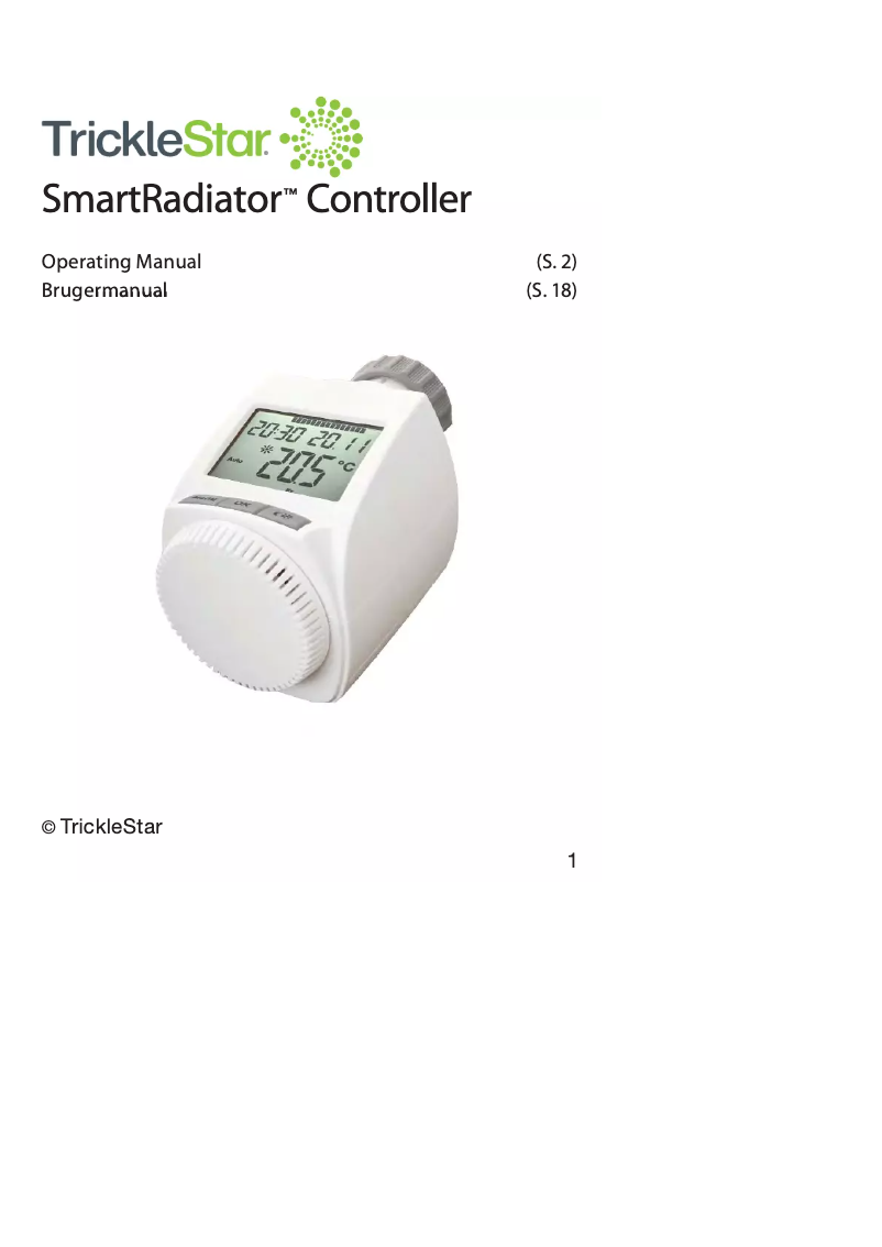 Image de la première page du manuel de l'appareil SmartRadiator Controller