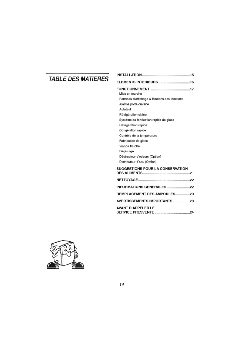 Page n°1 - Manuel utilisateur LG GR-612DEQF