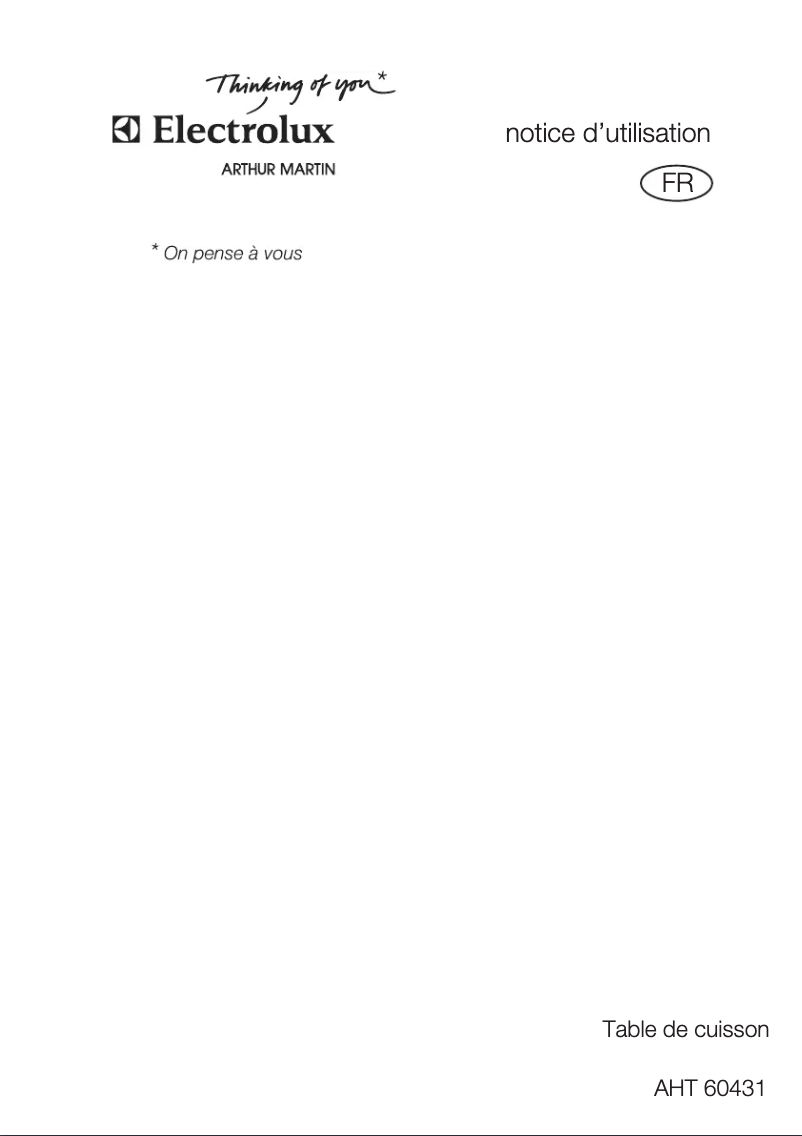 Page n°1 - Manuel utilisateur Arthur Martin-Electrolux AHT60431W