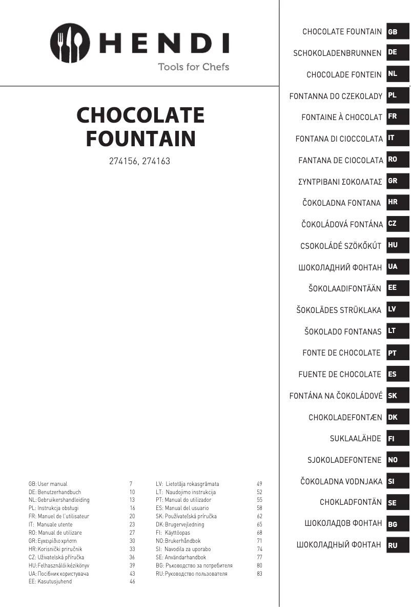 Page n°1 - Manuel utilisateur Hendi 274163