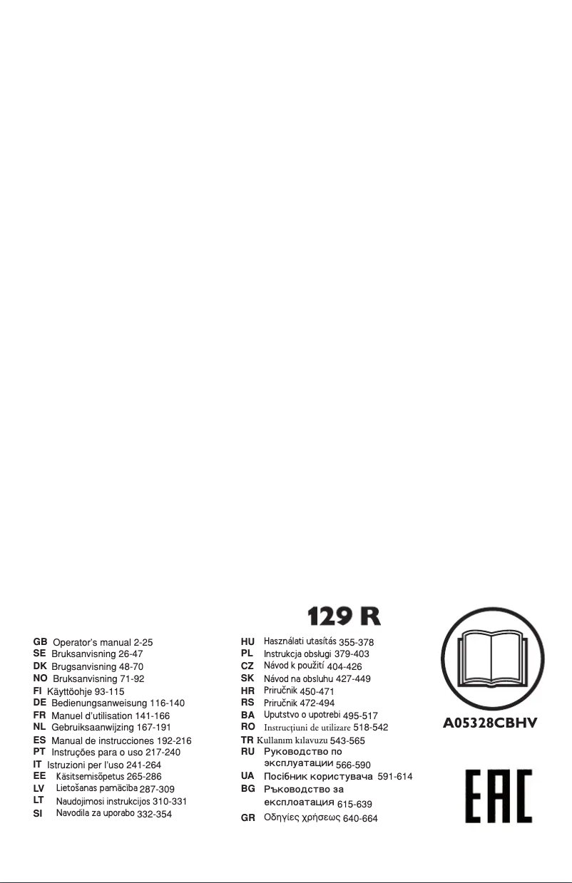 Page 1 de la notice Manuel utilisateur Husqvarna 129RJ