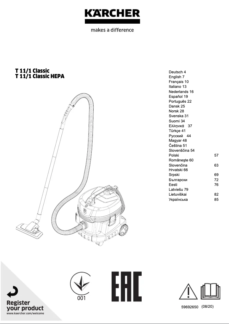 Image de la première page du manuel de l'appareil T 11/1 Classic