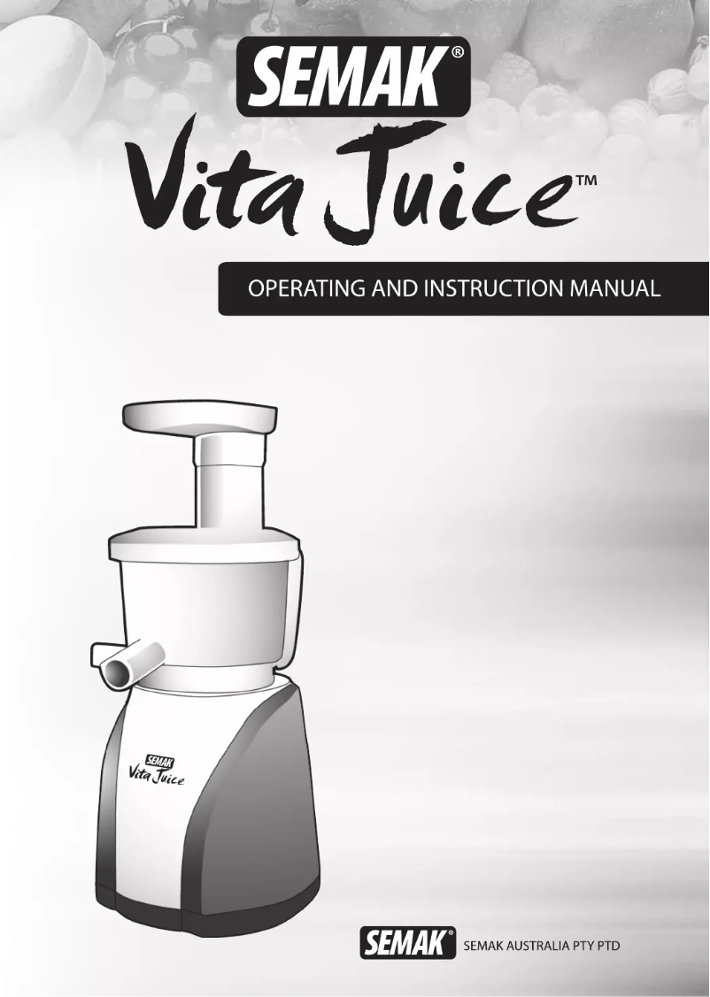 Page n°1 - Manuel utilisateur Semak Vita Juice VJ2012