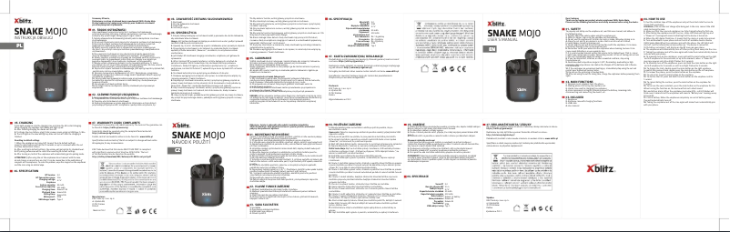 Page 1 de la notice Manuel utilisateur Xblitz Snake Mojo
