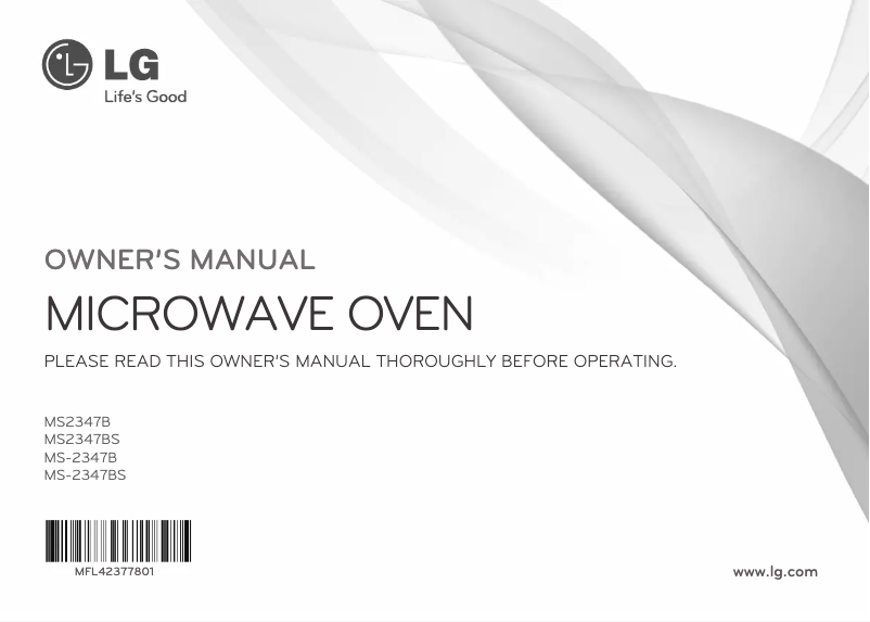 Page n°1 - Manuel utilisateur LG MS2347B