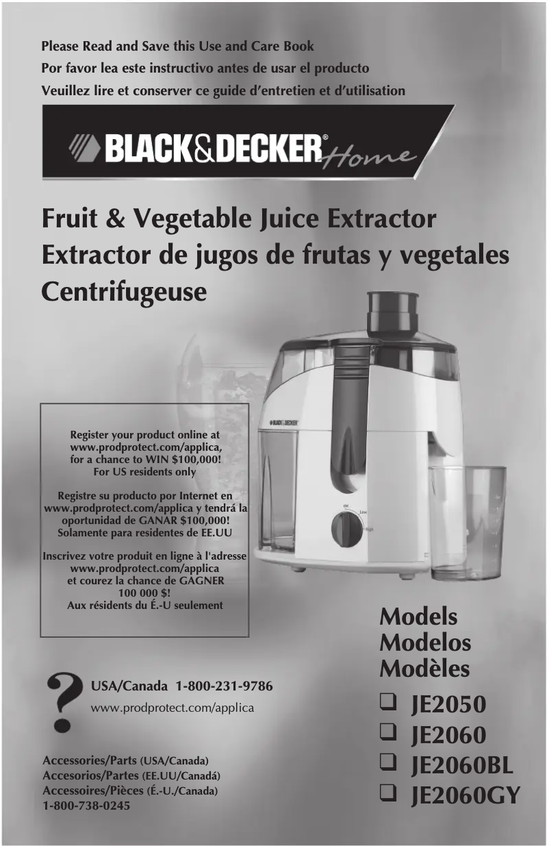 Page 1 de la notice Manuel utilisateur Black & Decker JE2060