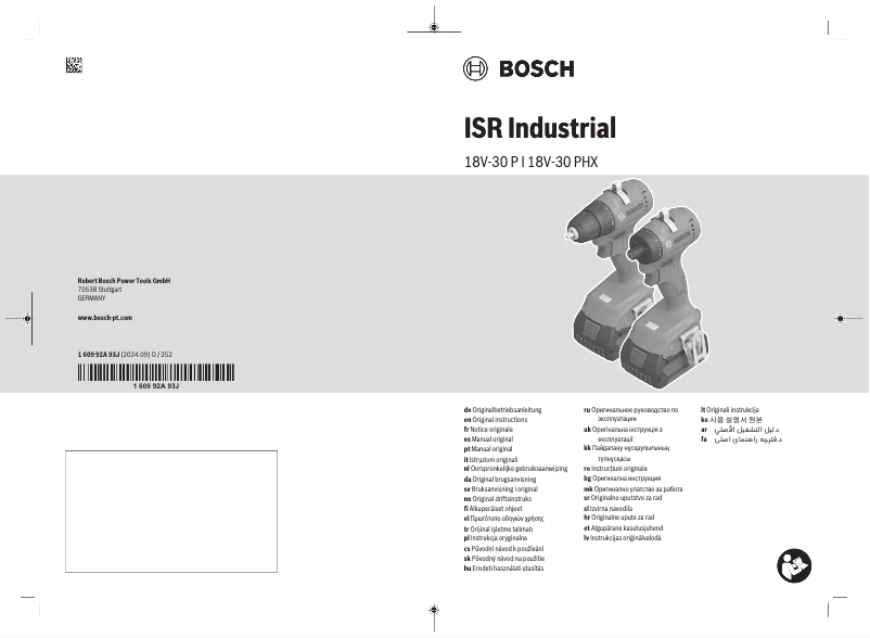 Page n°1 - Manuel utilisateur Bosch ISR 18V-30 PHX Professional