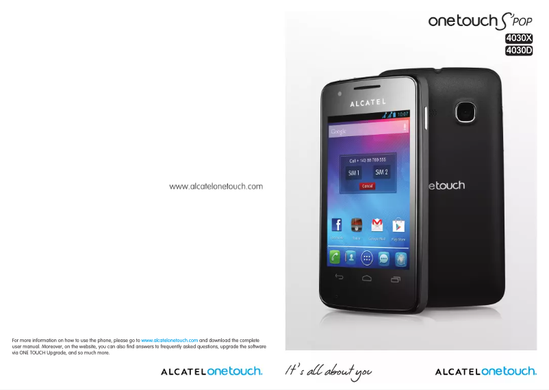 Page 1 de la notice Manuel utilisateur Alcatel One Touch SPop