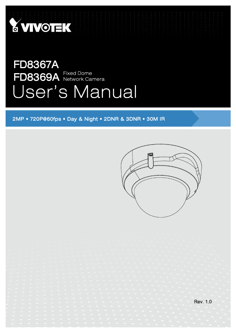 Page 1 de la notice Manuel utilisateur Vivotek FD8369A-V