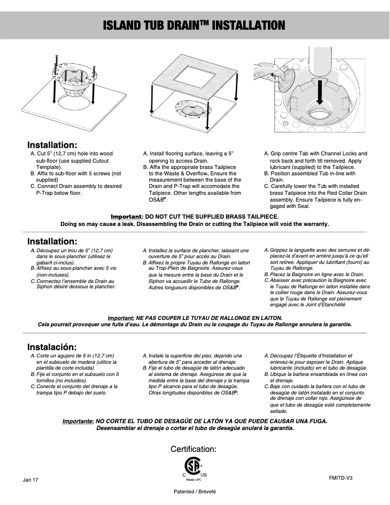 Page n°1 - Manuel utilisateur OS&B ITD35