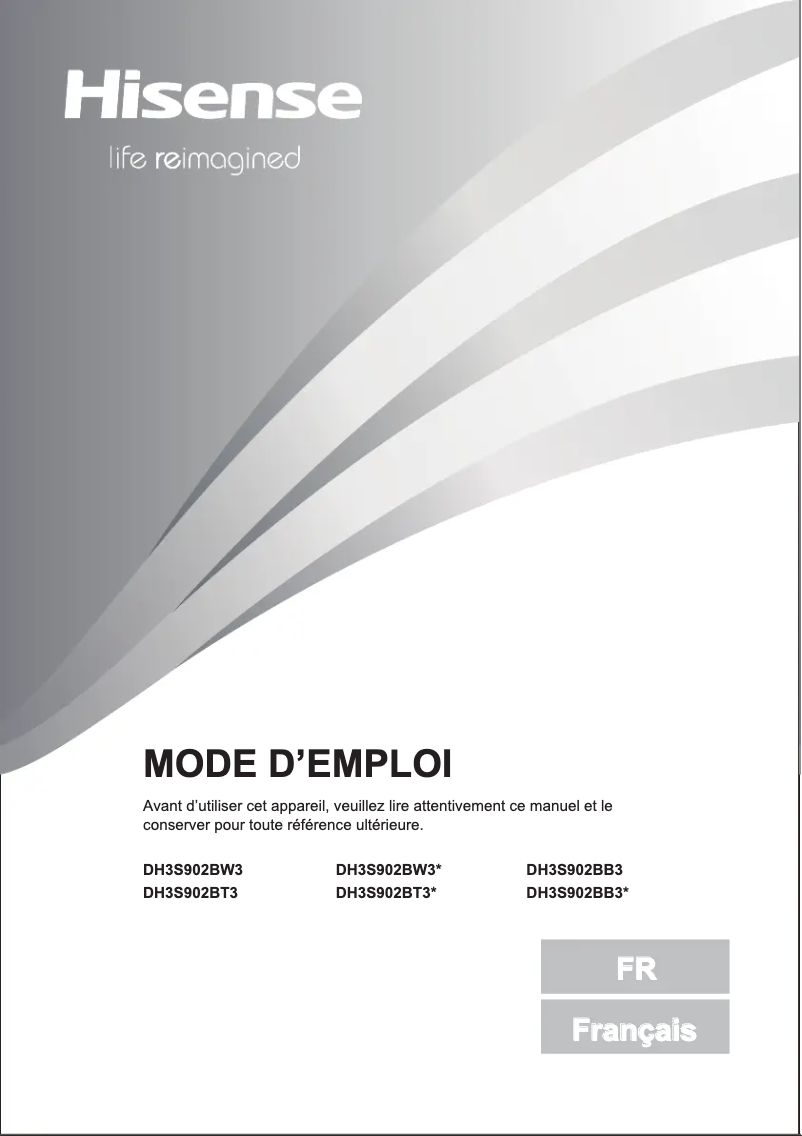 Image de la première page du manuel de l'appareil DH3S902BB3