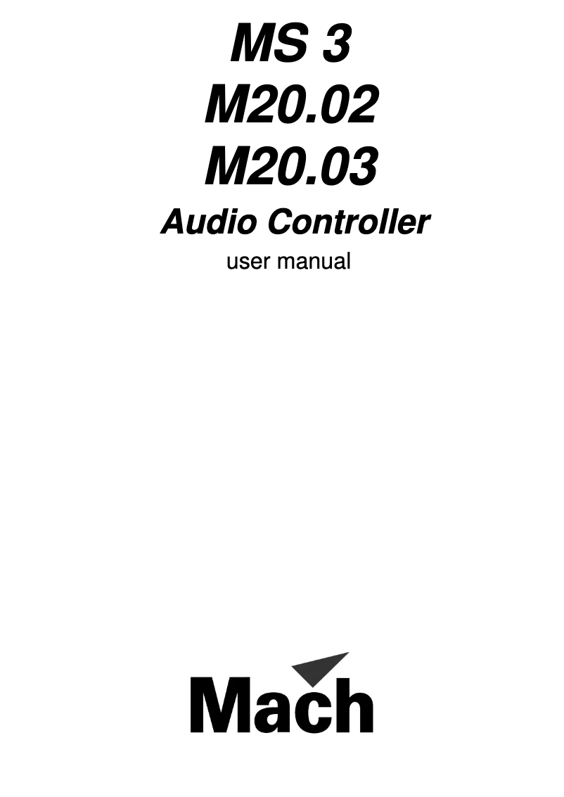 Page 1 de la notice Manuel utilisateur Martin Mach M20.03