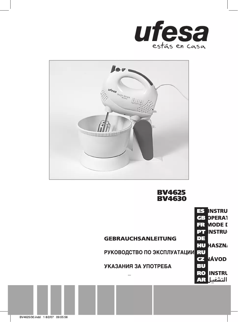 Page n°1 - Manuel utilisateur Ufesa BV4625