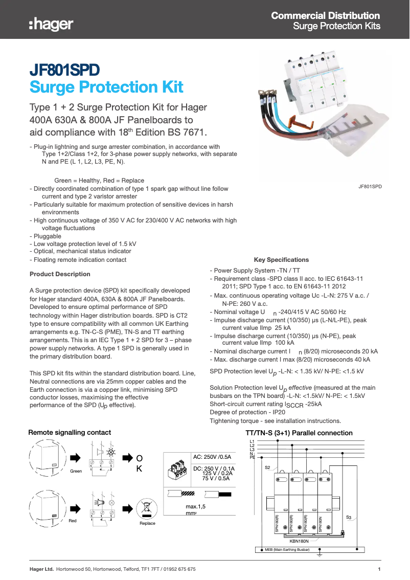 Image de la première page du manuel de l'appareil JF801SPD
