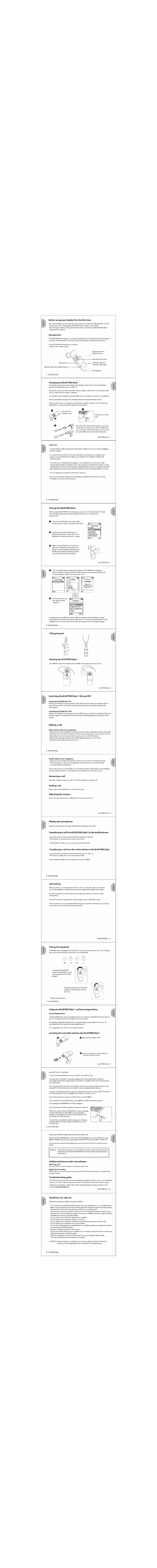 Página 1 del manual Manual de usuario Bluetrek Bizz