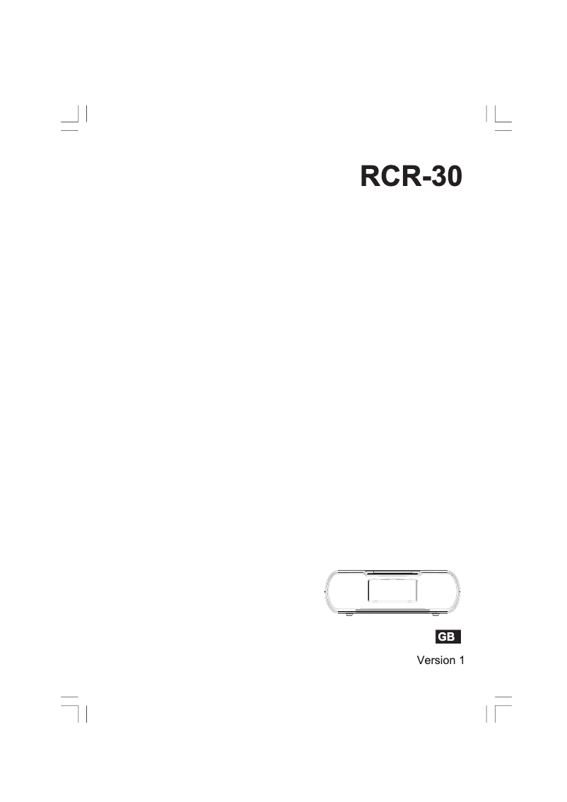 Page 1 de la notice Manuel utilisateur Sangean RCR-30