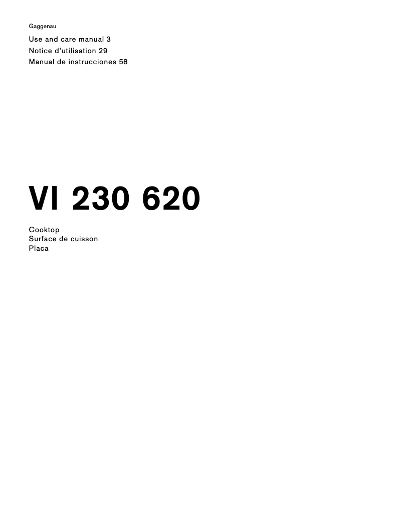 Image de la première page du manuel de l'appareil VI230620