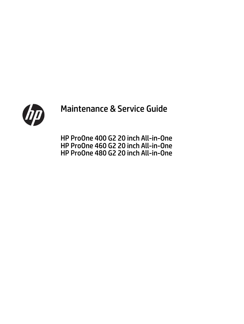 Page n°1 - Manuel utilisateur HP ProOne T4R07EA