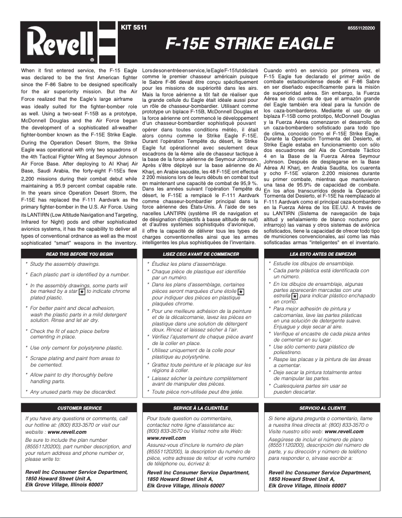 Page n°1 - Manuel utilisateur Revell F-15E Strike Eagle