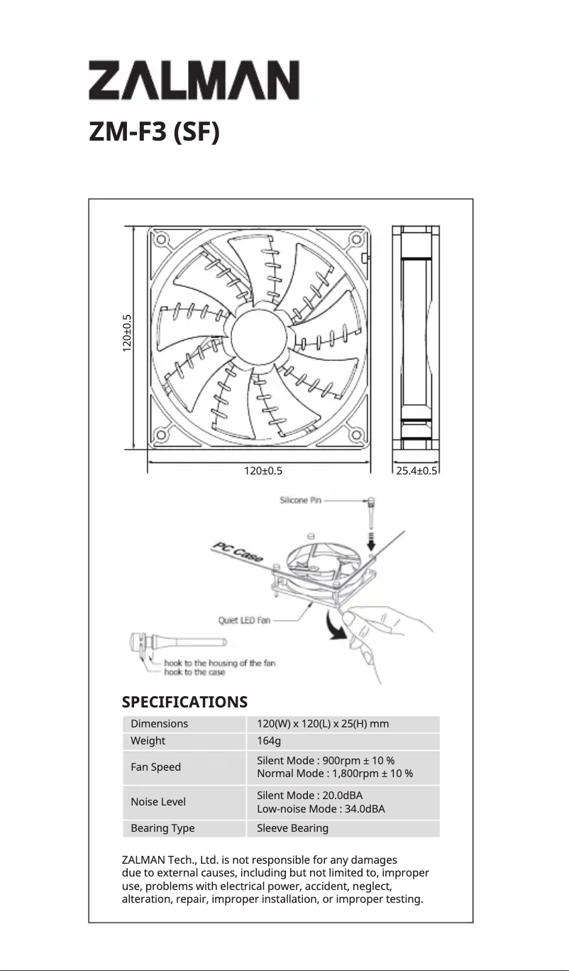 Página 1 del manual Manual de usuario Zalman ZM-F3 LED
