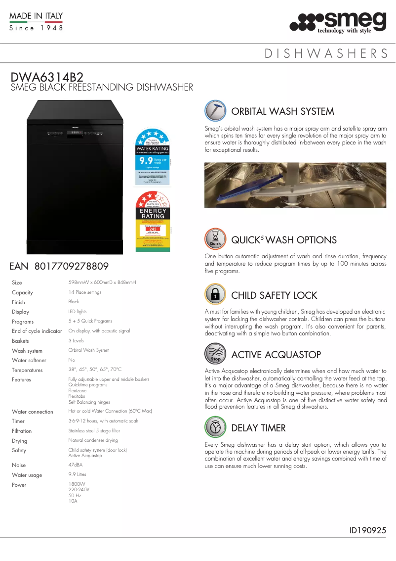 Page n°1 - Manuel utilisateur Smeg DWA6314W