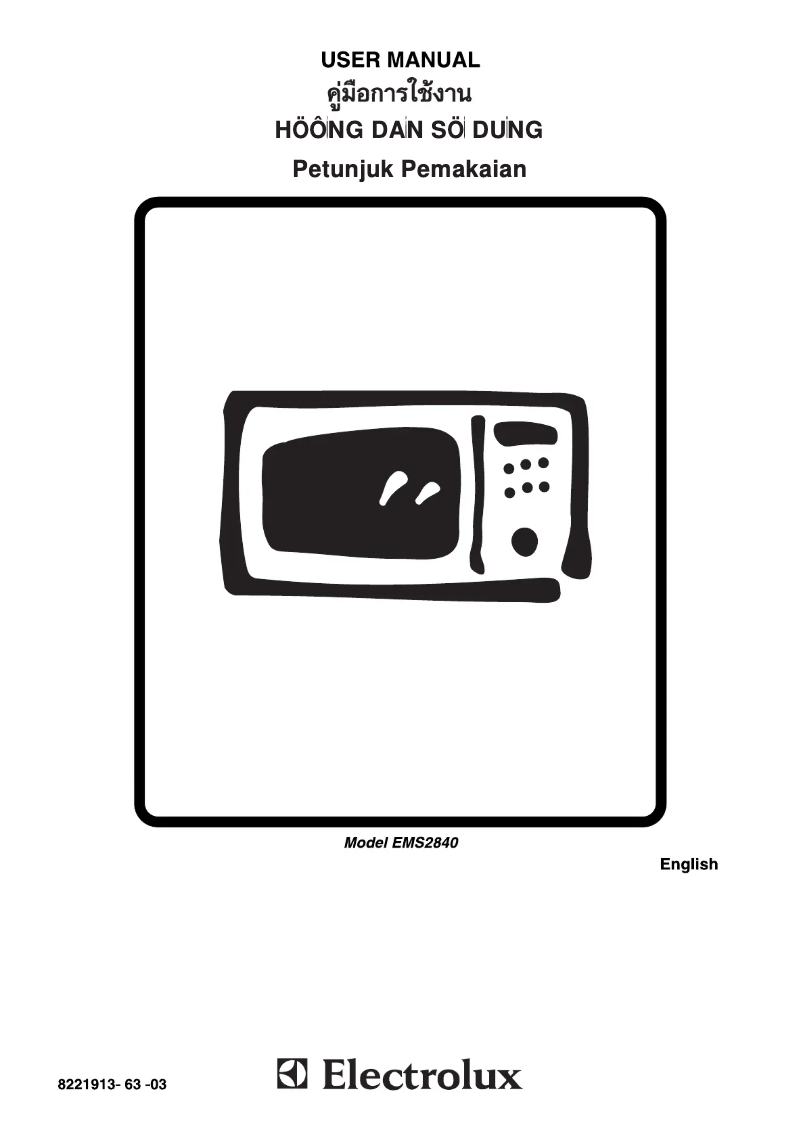 Page 1 de la notice Manuel utilisateur Electrolux EMS2840S