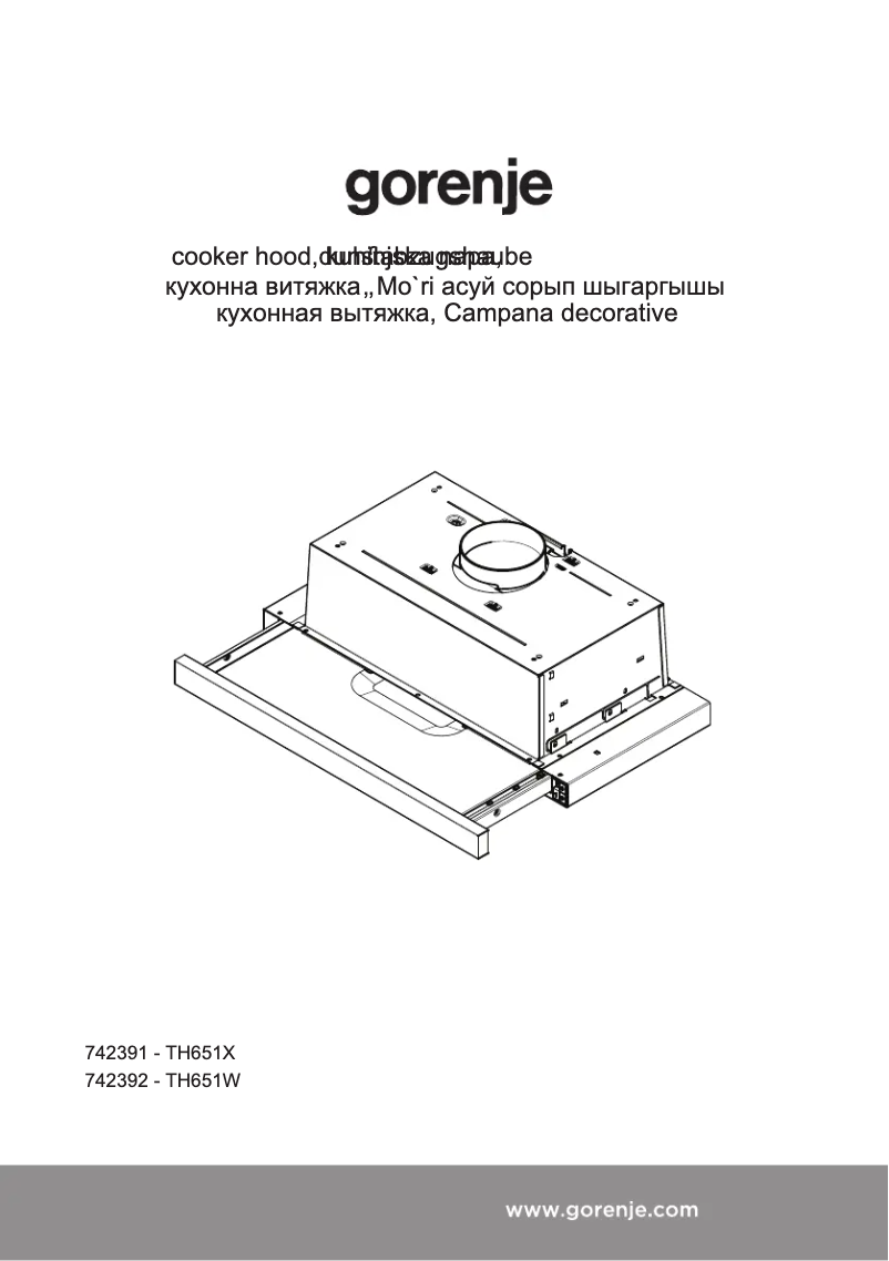 Page n°1 - Guide d'installation Gorenje TH651X