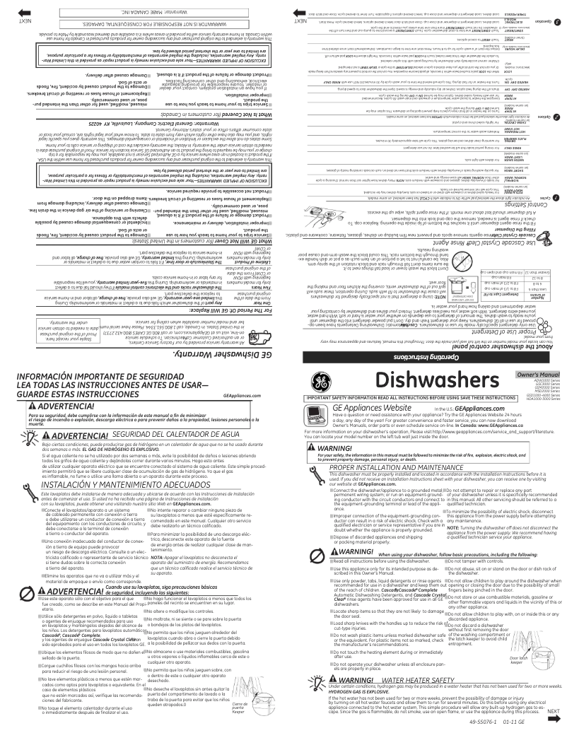 Page n°1 - Manuel d'utilisation et d'entretien Hotpoint HDA3640DSA