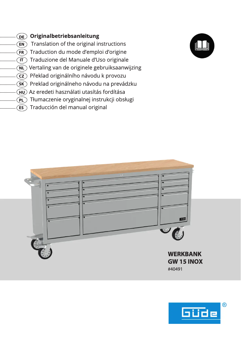 Image de la première page du manuel de l'appareil GW 15 INOX