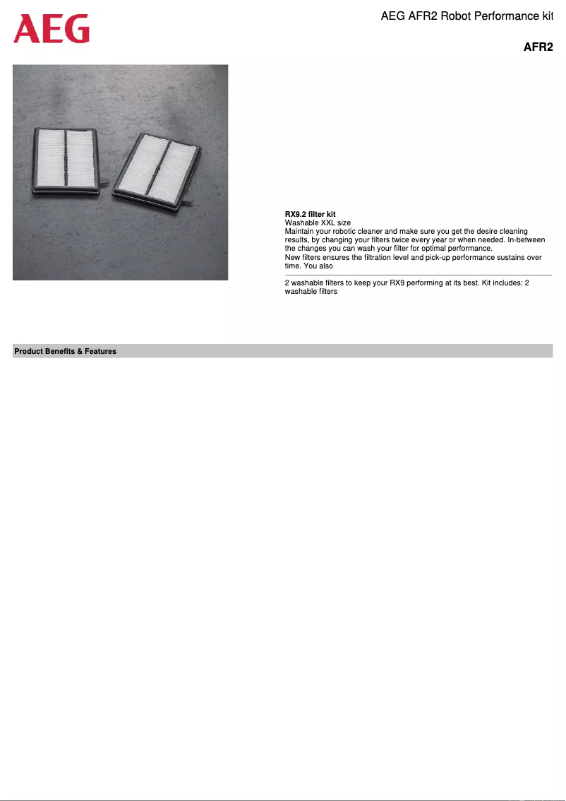 Página 1 del manual Manual de usuario AEG AFR2