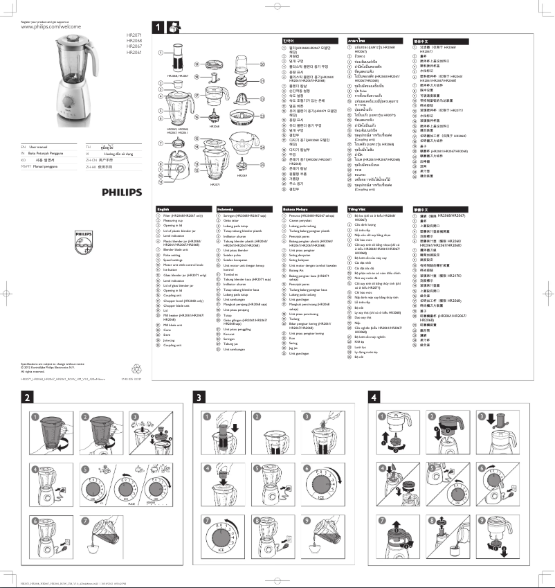 Page 1 de la notice Manuel utilisateur Philips HR2061