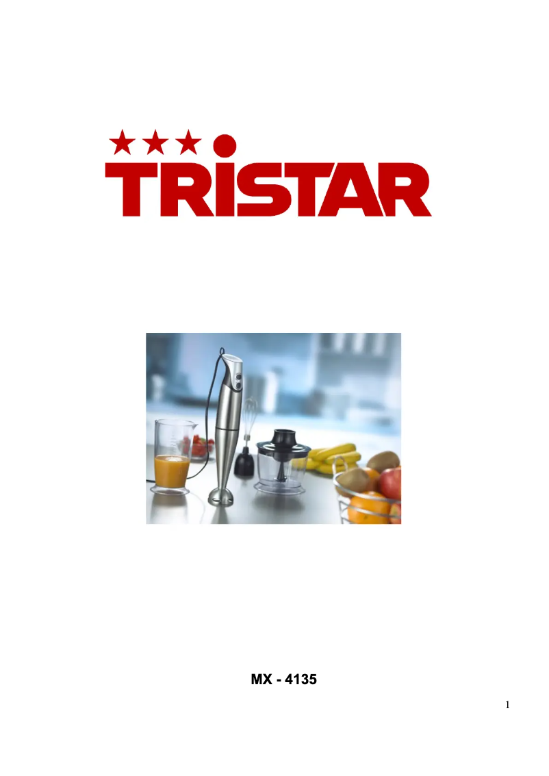 Imagen de la primera página del manual del dispositivo MX-4135