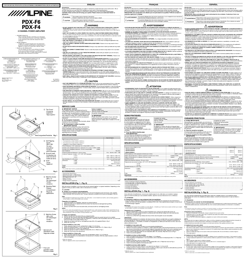 Page 1 de la notice Manuel utilisateur Alpine PDX-F4