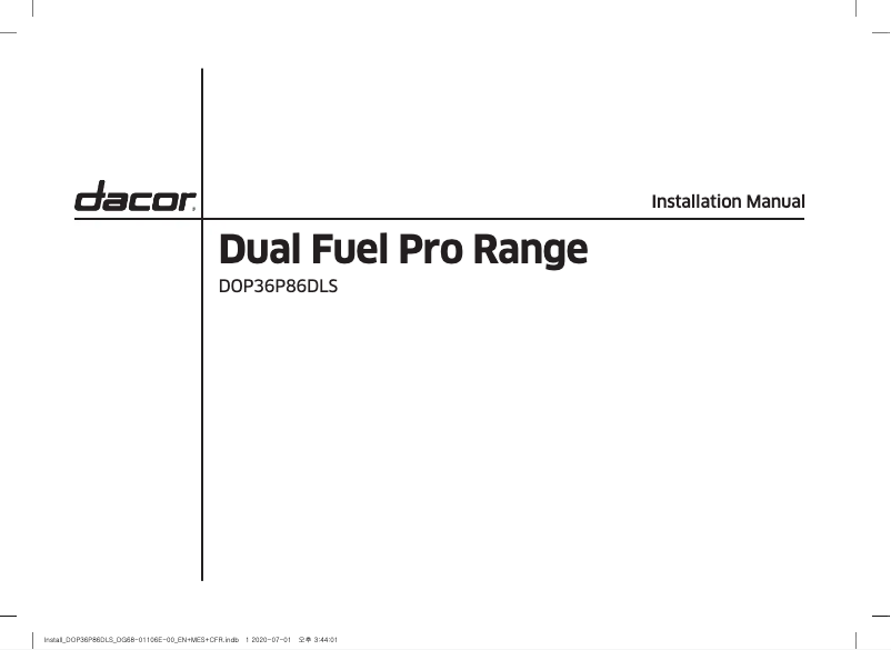 Image de la première page du manuel de l'appareil DOP36P86DLS