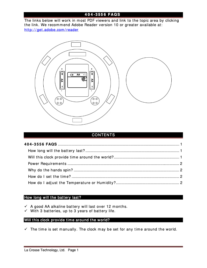 Image de la première page du manuel de l'appareil 404-3556