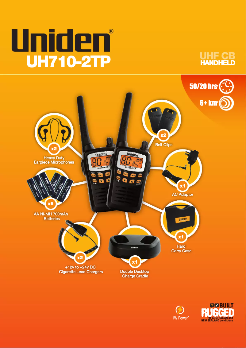 Page 1 of the manual Brochure Uniden UH710-2TP