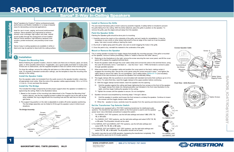 Image de la première page du manuel de l'appareil SAROS IC4T-W