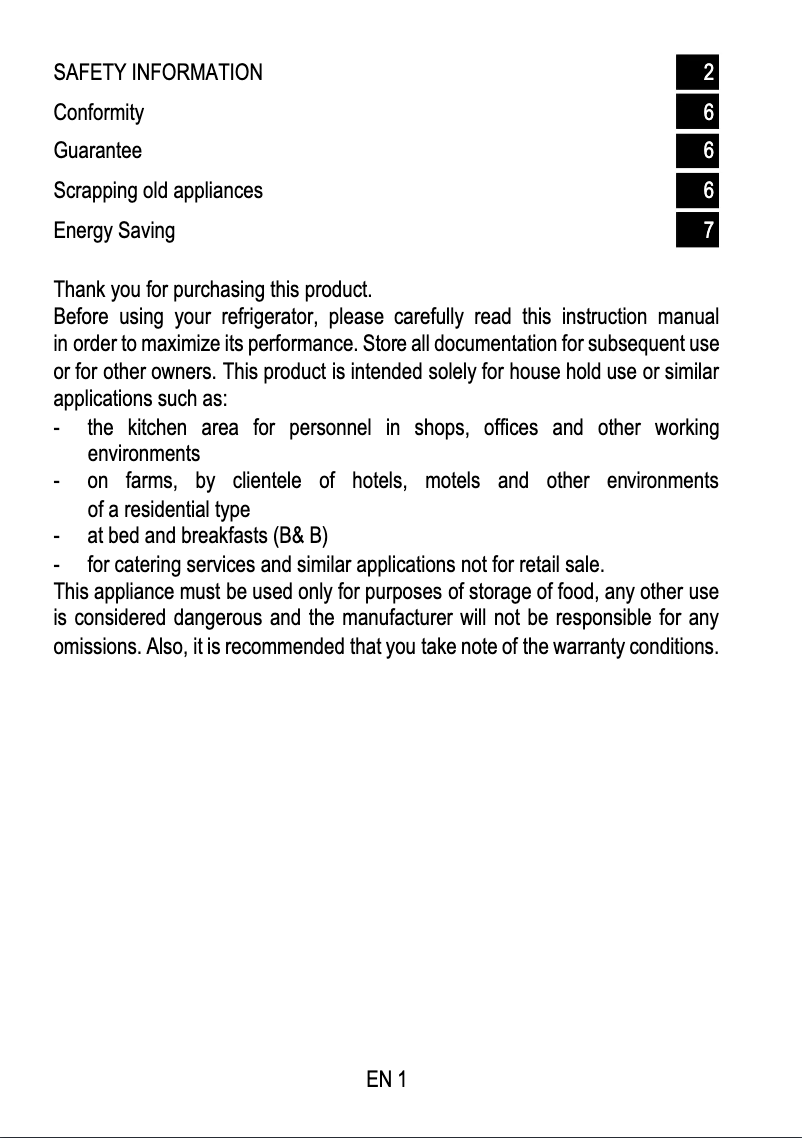 Page n°1 - Instructions de sécurité Candy CBL3518EK
