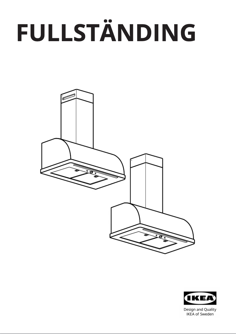 Page 1 de la notice Manuel utilisateur Ikea FULLSTÄNDIG 605.270.18