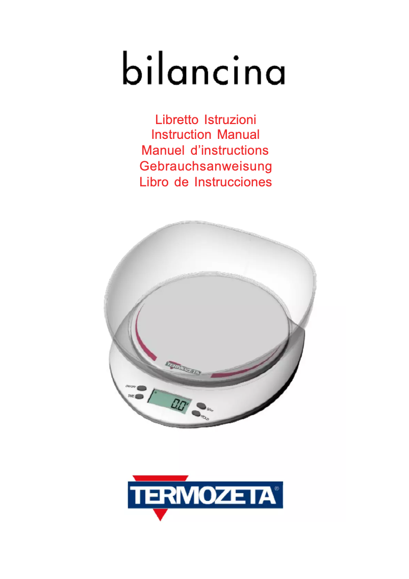 Page n°1 - Manuel utilisateur Termozeta Bilancina 85854G