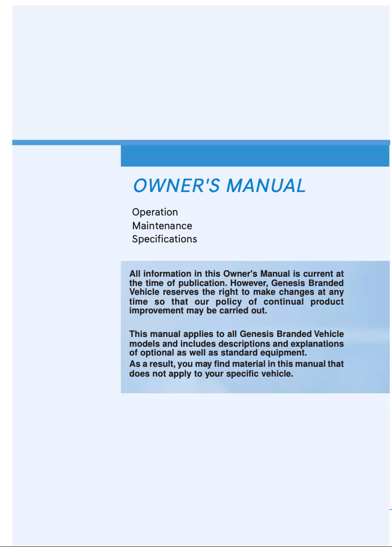 Page 1 de la notice Manuel utilisateur Genesis G90 (2020)