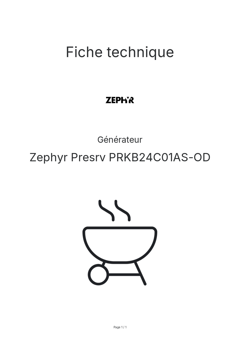 Image de la première page du manuel de l'appareil Presrv PRKB24C01AS-OD