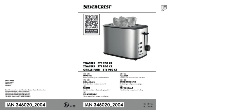 Page n°1 - Manuel utilisateur SilverCrest STE 950 C1