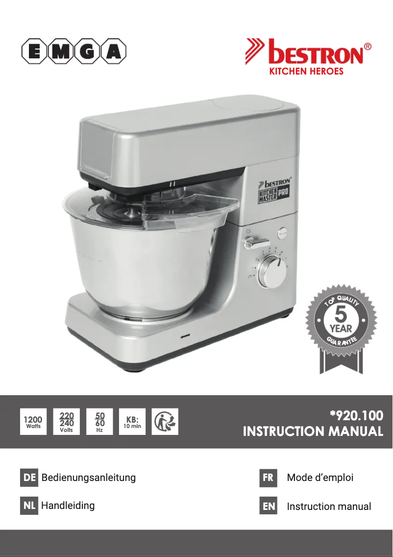 Image de la première page du manuel de l'appareil Kitchen Master Pro 920100