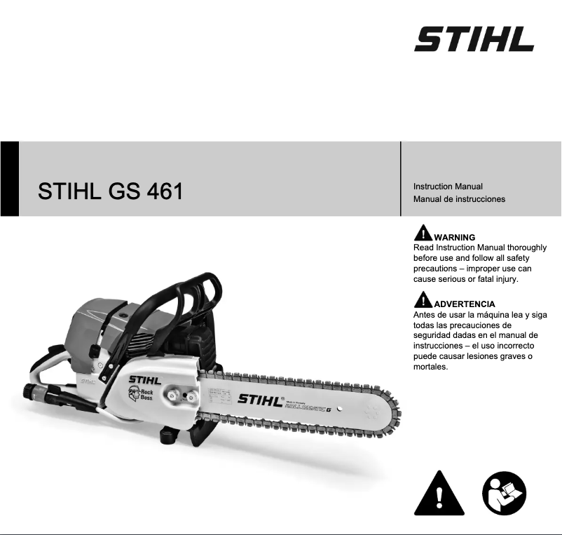 Page 1 de la notice Manuel utilisateur Stihl GS 461