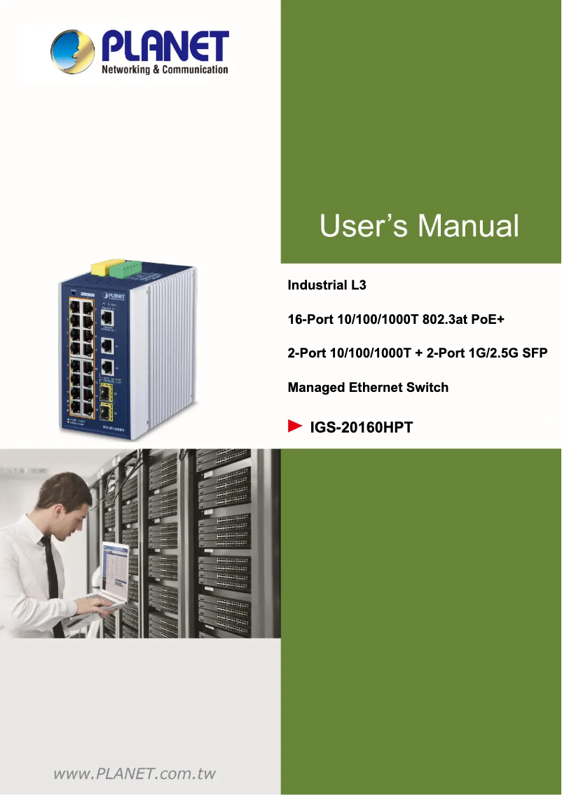 Page 1 de la notice Manuel utilisateur Planet IGS-20160HPT
