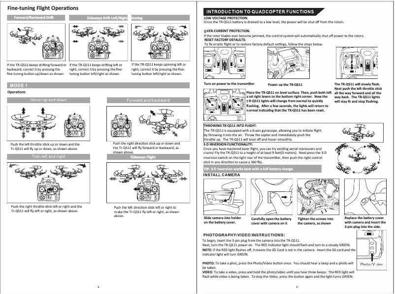 Page n°1 - Manuel utilisateur Top Race TR-Q511