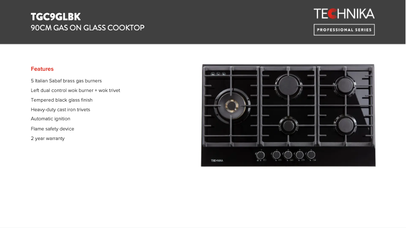 Imagen de la primera página del manual del dispositivo TGC9GLBK